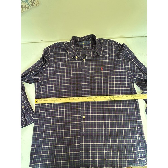 Ralph Lauren Mens L Plaid Button Down Shirt Long‎ Sleeve Red Green Blue Polo - Picture 6 of 7
